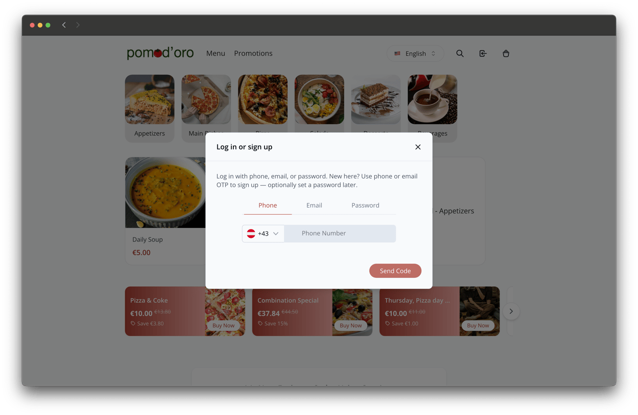 Desktop Customer Login