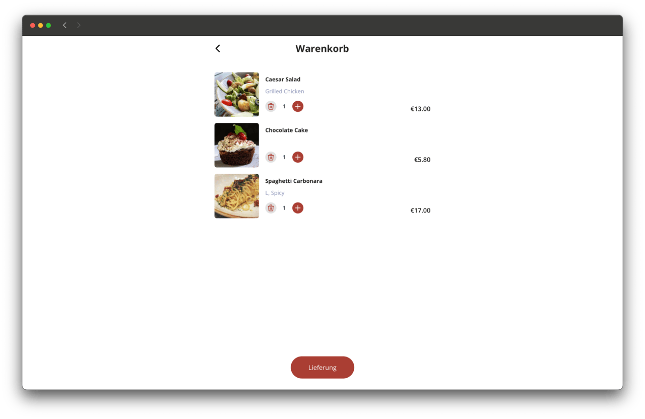 Kunden-Bestell-Interface