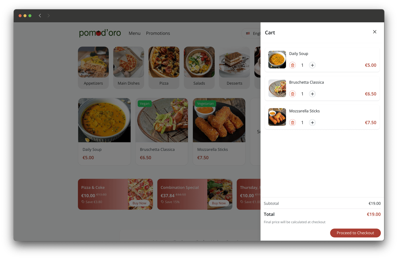 Customer Ordering Interface