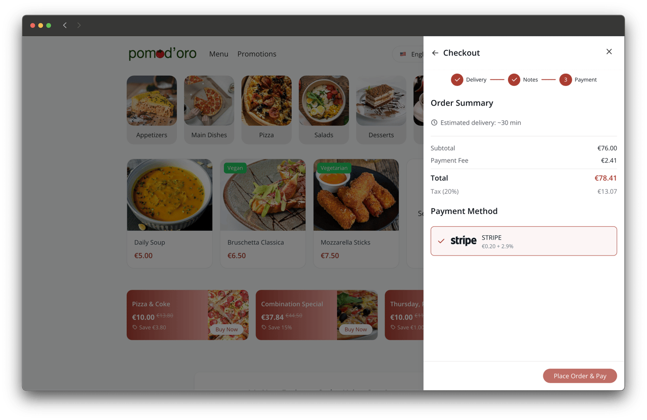 Payment Fees Display