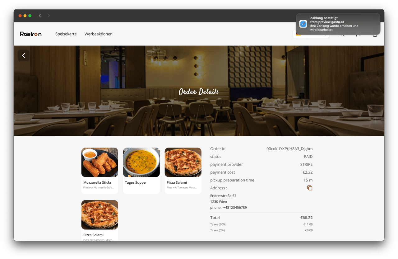 Zahlungsbenachrichtigung