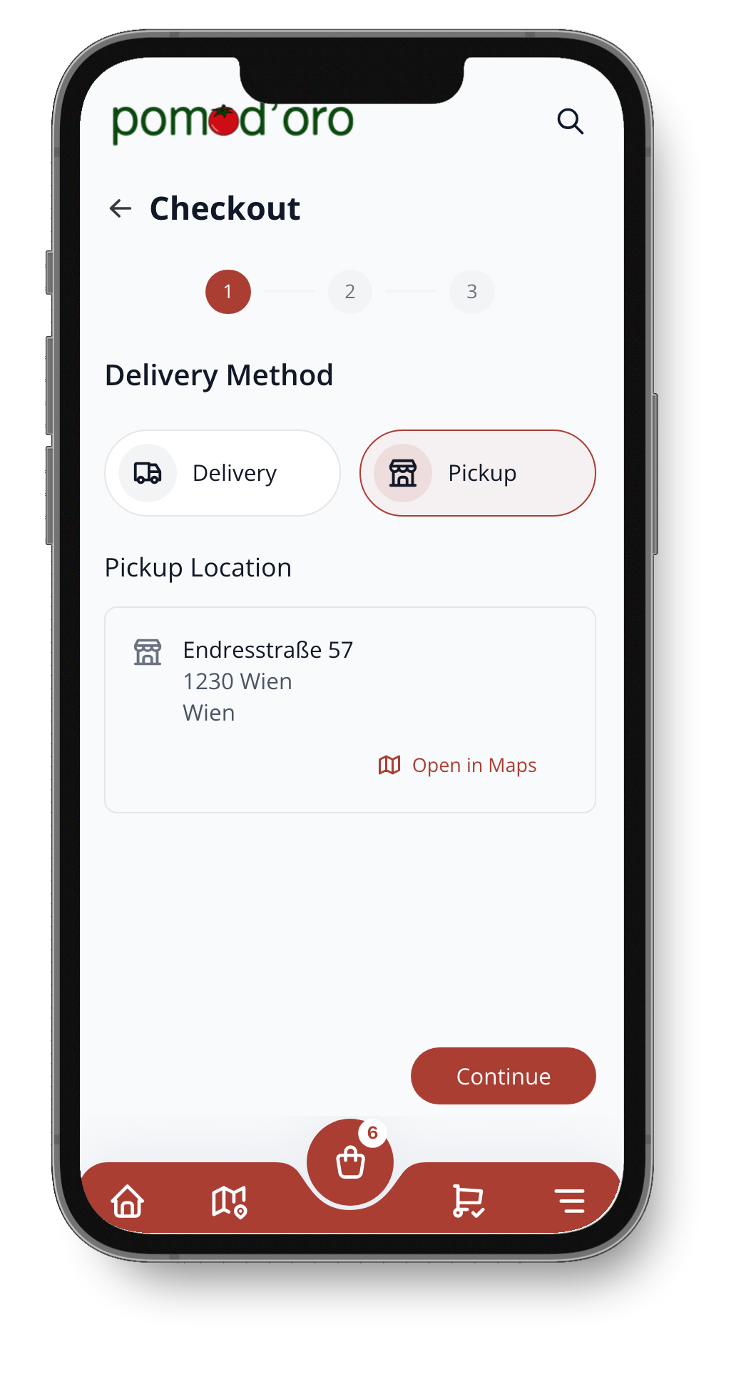 Pickup Option Selection