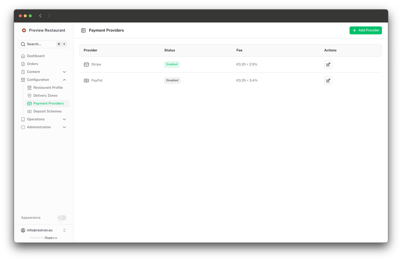Payment Fee Configuration