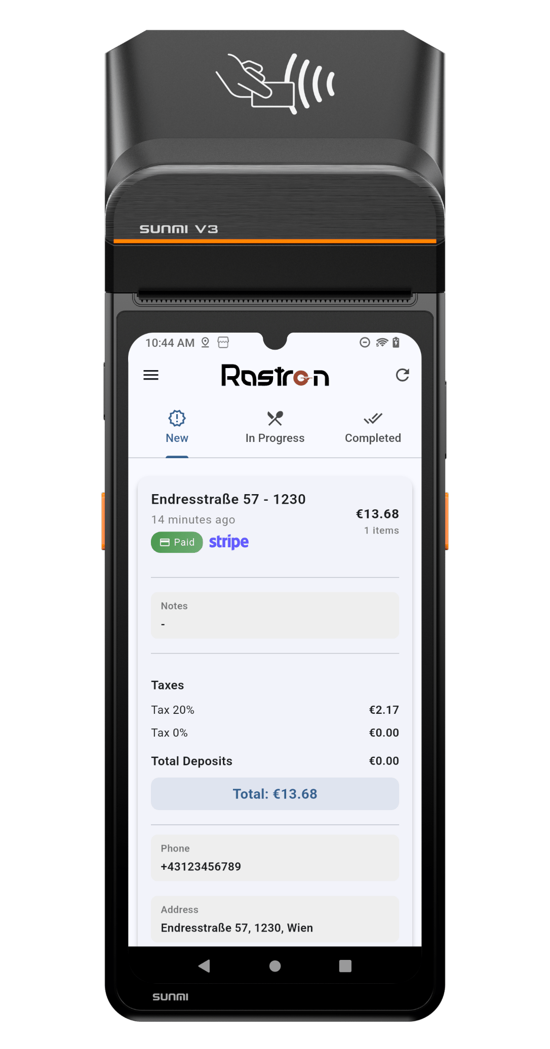 Terminal-Bestelldetails