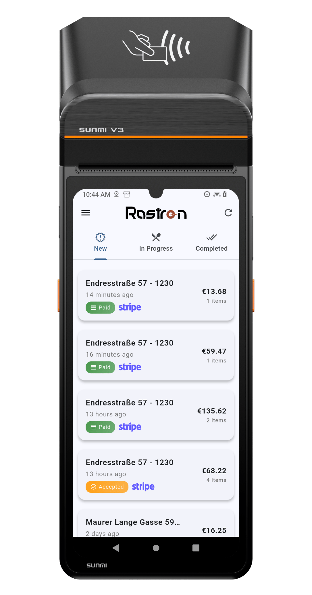 Terminal-Bestellliste